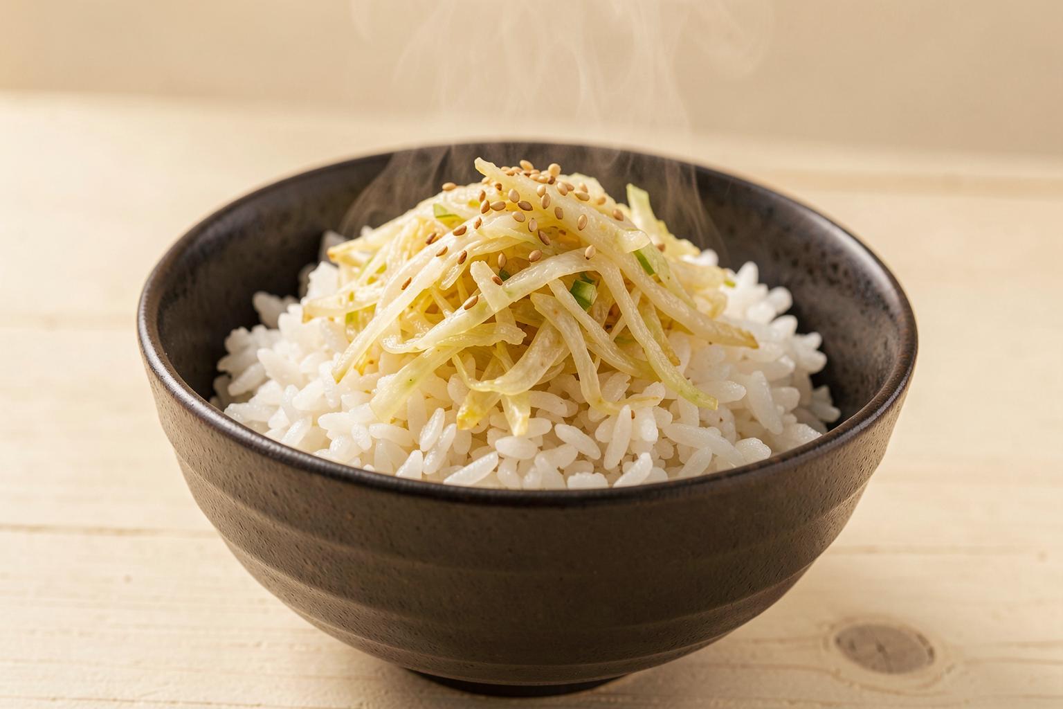 Jasmine rice & sautéed cabbage